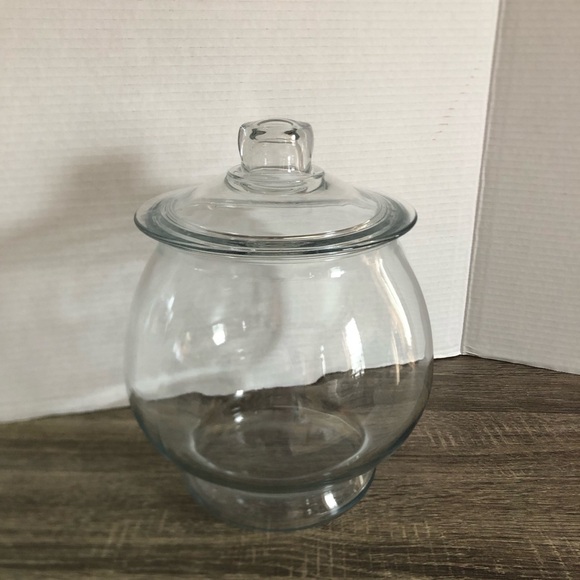Vtg Clear Glass Cookie Jar with Lid - Picture 11 of 11
